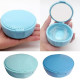 Cap storage container with a mirror, blue